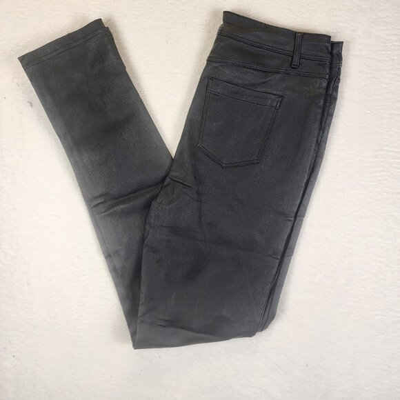 Windsor Womens L Black Faux Leather High Rise Coated Skinny Pants - Picture 1 of 12